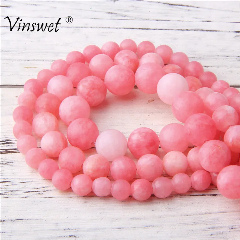 

Dull Polish Matte Natural Stone Rose Jades Angelite Round Loose Beads Chalcedony 6 8 10 12mm DIY Beaded beads For Jewelry Making