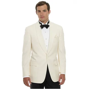 

Hot Terno New Style Groomsmen Shawl Lapel Groom Tuxedos One Button Men Suits Wedding Best Man Custom Made (jacket+pants) B837
