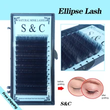 Saving Time,high-quality Ellipse Flat False Eyelash Extension,flat mink eyelashes,ellipse eyelashes