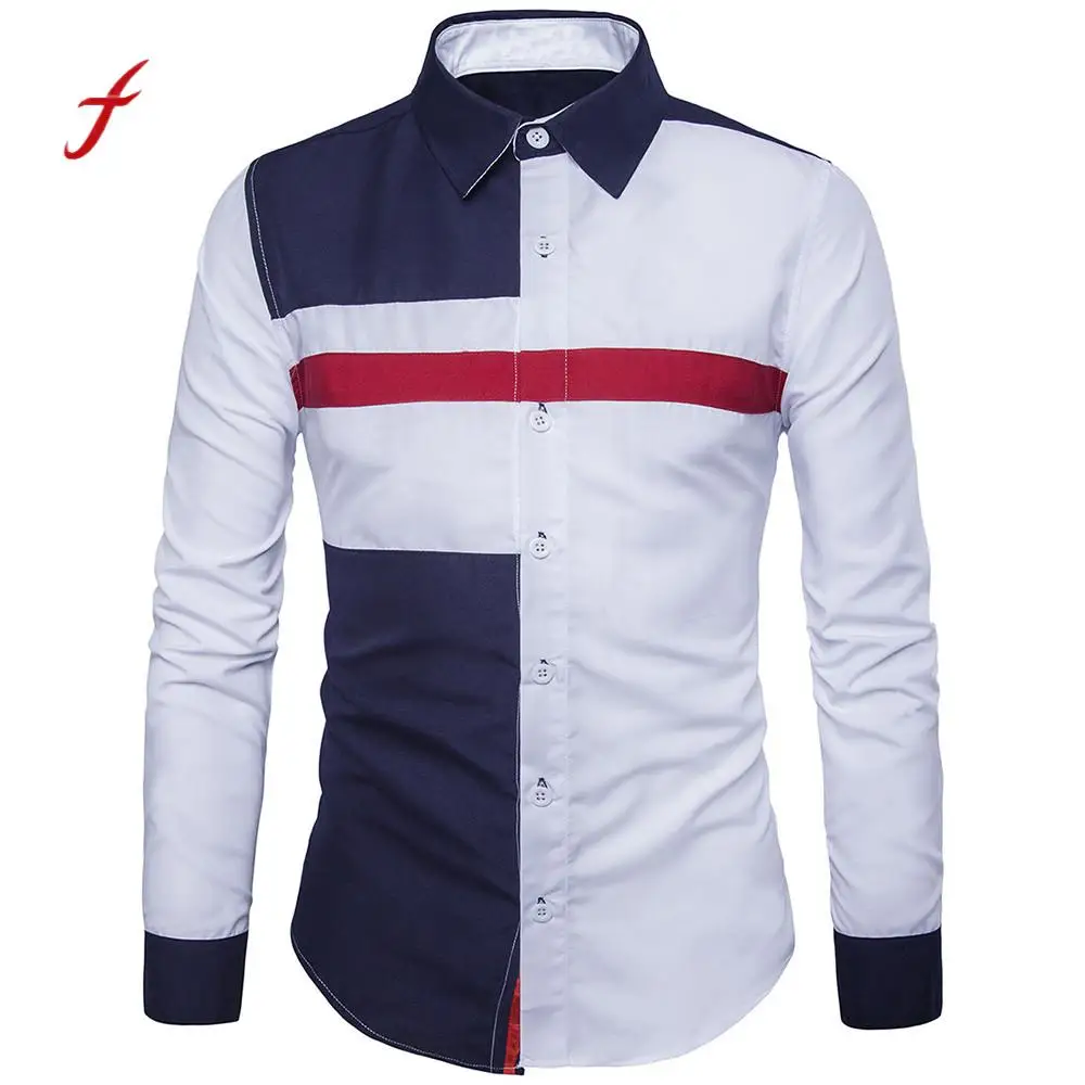 Feitong Men Shirts Mens Long Sleeve Oxford Daily Formal