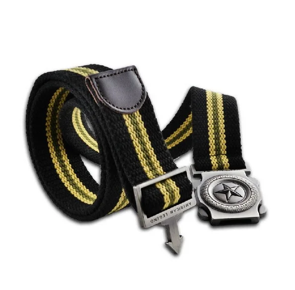 

fashion brand men casual canvas belt luxury knitted mens Metal Buckle belt military designer belts for men army green 110cm