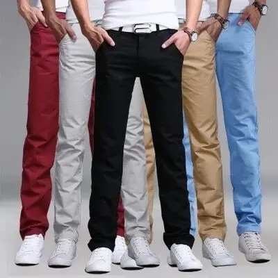 PADEGAO/мужские повседневные штаны solid slim fit прямые брюки Бизнес smart повседневный комплект Штаны осенние мужские хлопковые брюки большие размеры