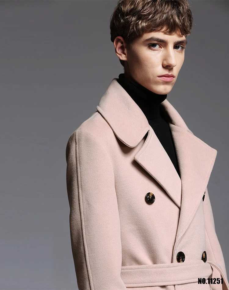 CHAOJUE Брендовое мужское удлиненное шерстяное пальто осень/зима английское искусственное кашемировое пальто деловая Повседневная бежевая верхняя одежда