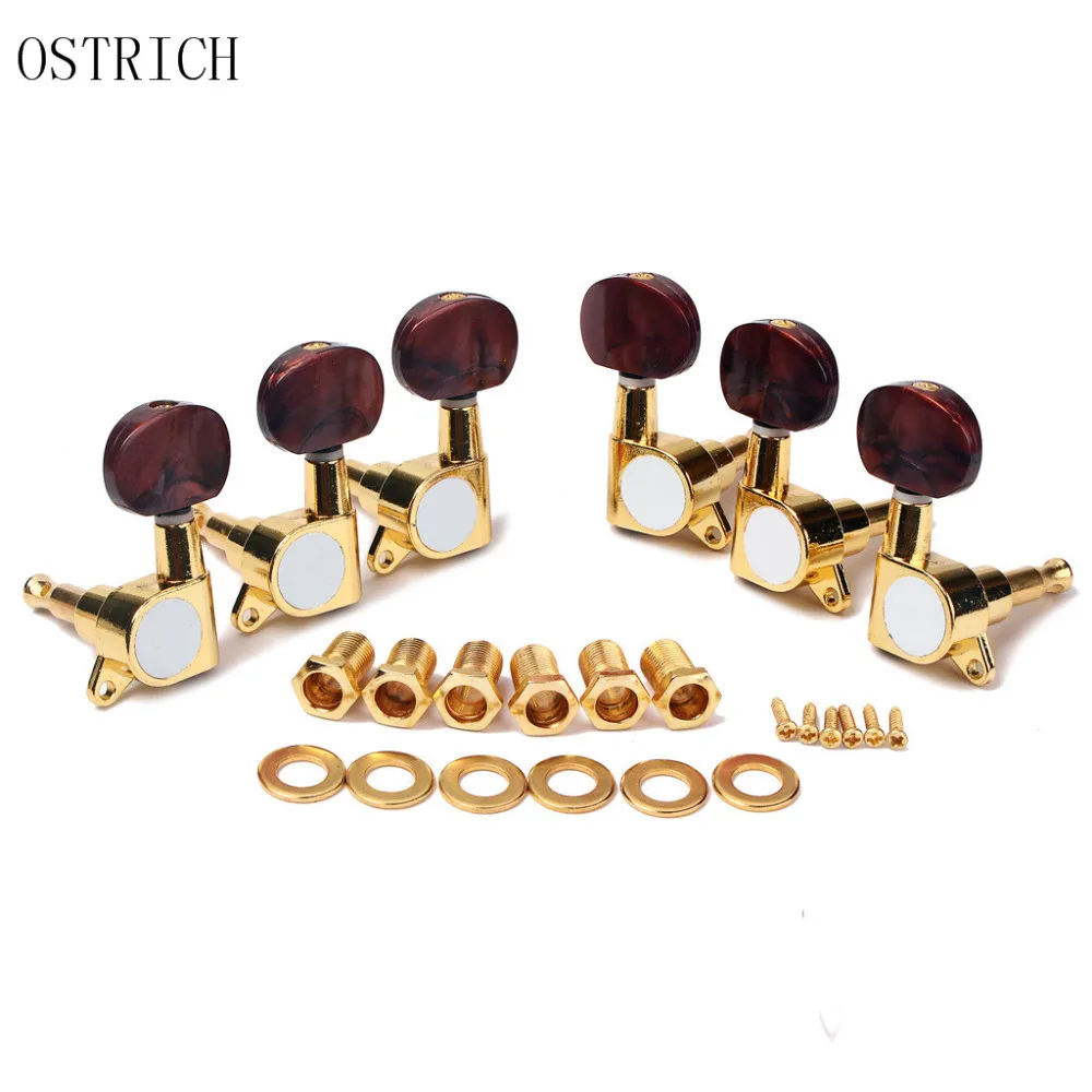 Free ship Acoustic Guitar Tuning Pegs Gold Color Hawaiian Koa Buttonin Guitar Parts