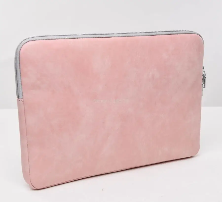 

13 14 15 15.6 inch Fashion PU Laptop Sleeve Solid Pink Wear-resistant waterproof thin Tablet Bag Case Liner Sleeve for Women