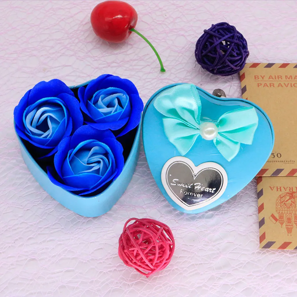Kanbuder 3 шт. сердце Ароматическая ванна тела Лепесток мыло с розой украшение для свадьбы подарок лучший 40