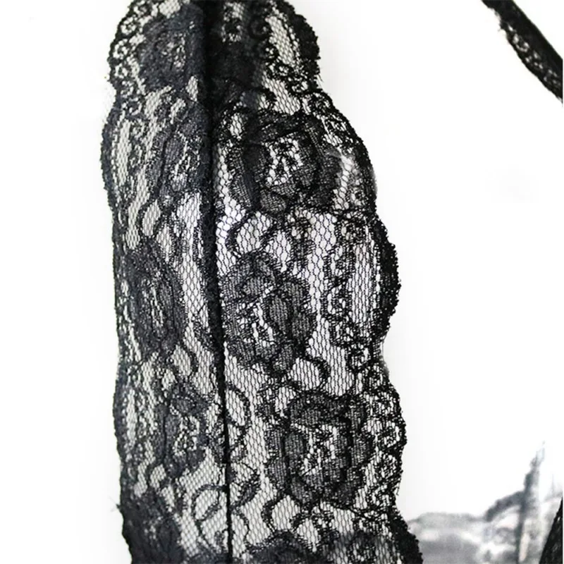 Женское сексуальное белье, черное белое кружевное прозрачное Эротическое нижнее белье, открытая спина, кружевная ажурная сексуальная пижама