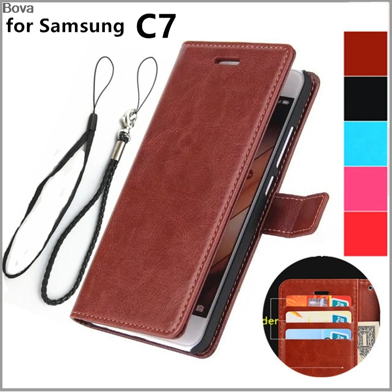 

card holder cover case for Samsung Galaxy C7 C7000 C7 Pro C7010 leather case wallet Case flip Case Protective Holster