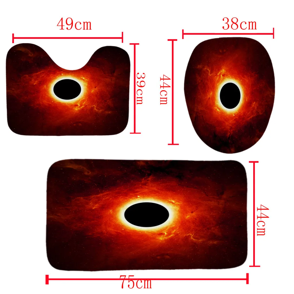 Набор для ванной комнаты, 4 шт., черное отверстие, нескользящая крышка для унитаза, полиэстер, набор ковриков для ванной, занавески для душа, домашний декор, rideau de douche, 6. MAY.2