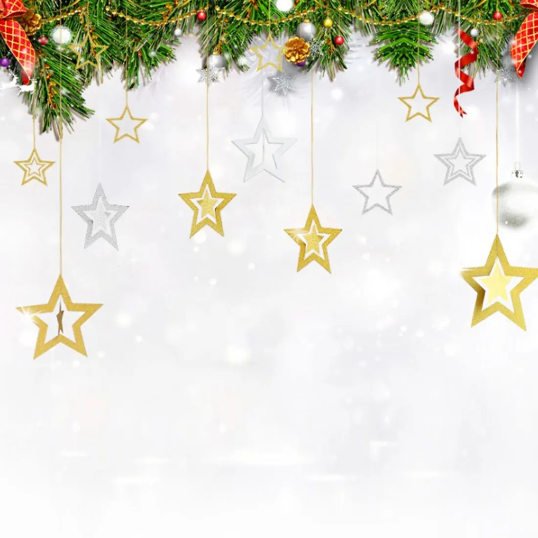 

Pop Hollow Star 7pcs/lot Set of Straps Christmas New Year Festivals Wedding Ornaments Ceiling Mounts