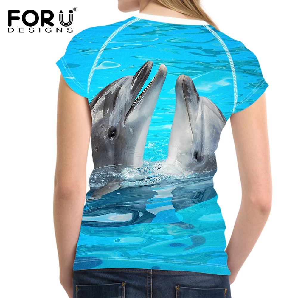 Женская футболка с 3D принтом дельфина и акулы 2019|brand t-shirt|t-shirt brandcrop top tee |