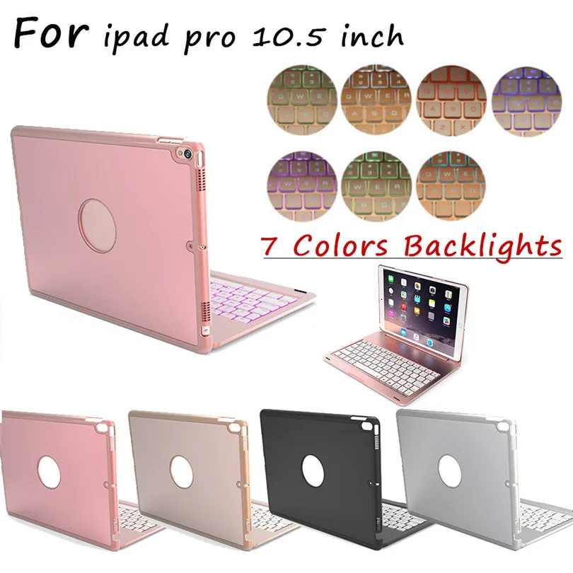 

Aluminum Backlit wireless Bluetooth Keyboard with tablet protective Case for iPad pro 10.5 new A30