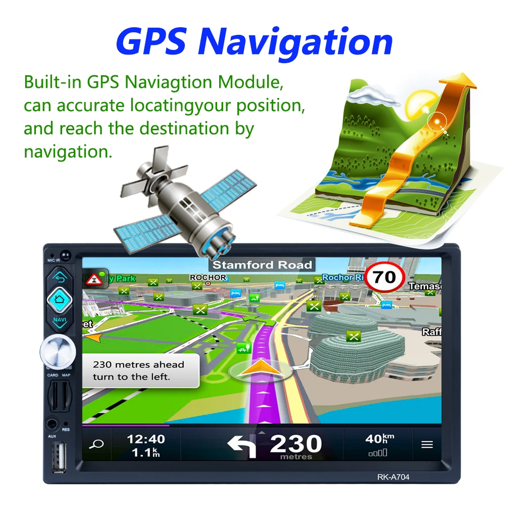 Best Full HD 1080P 7-inch 2DIN QUAD-core Android 7.1 Car Multimedia Player GPS Navigator Steering Wheel Control FM/AM/RDS Radio 8