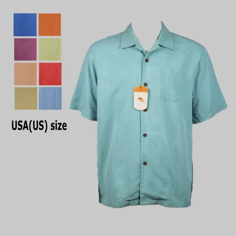 

Ten Colors Solid Men Clothes 2019 Silk Shirt Short Sleeve Big Size Luxury Shirts Summer Single Pocket Casual Turn-down Collar