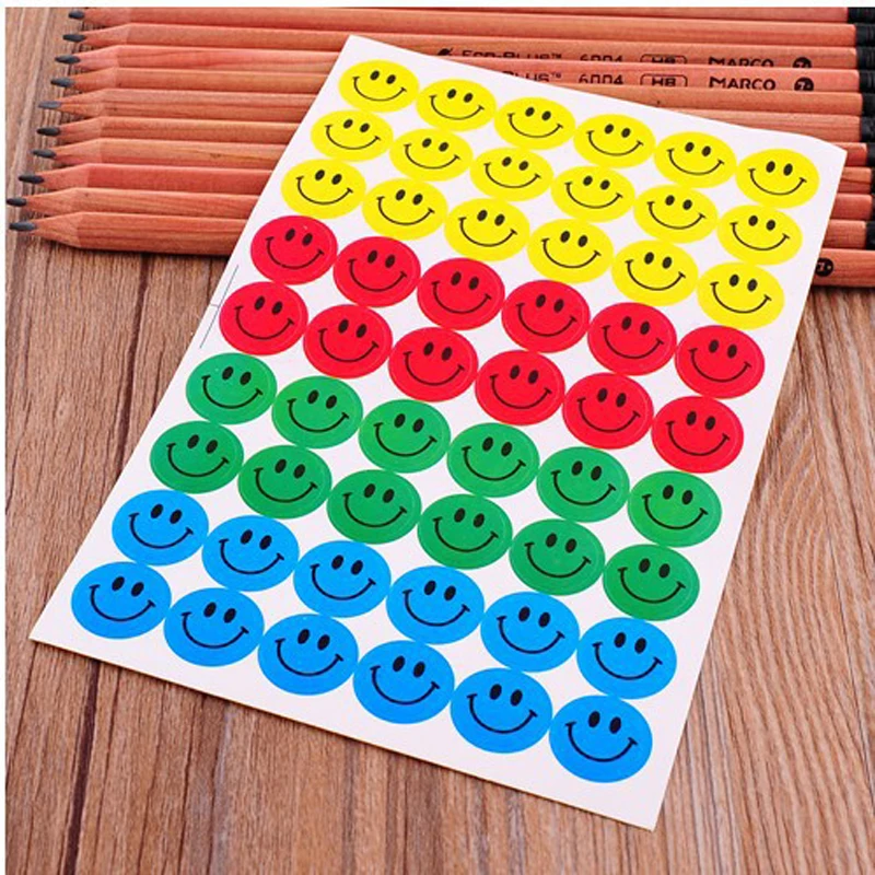 540pcs multicolor Children kids Smile Face Reward Stickers School Teacher Merit Praise Class