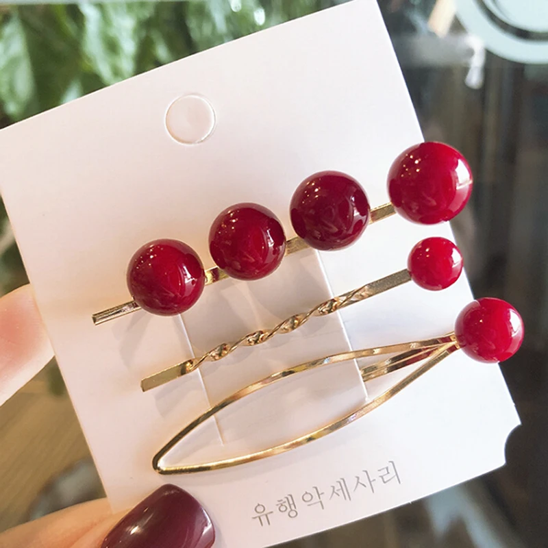Metal Pearl Ball Hairpins Hair Accessories Clip Barrettes Set for Women Girls Hairclip Headdress Headwear Hot