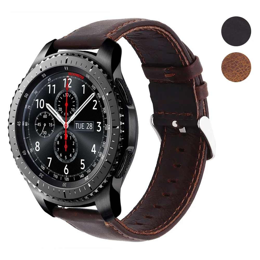 Ремешок из натуральной кожи для Samsung Gear S3 Frontier Classic 22 мм|Ремешки часов| |