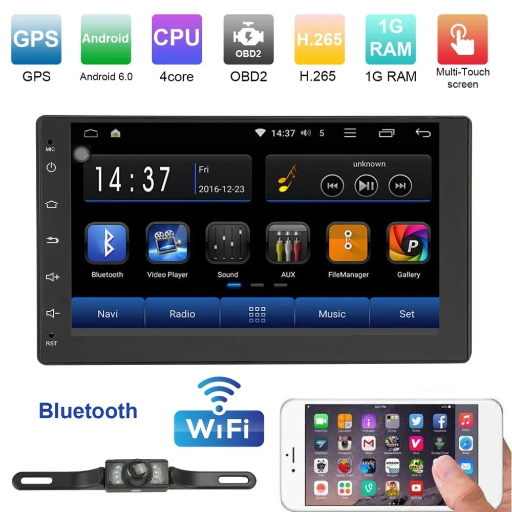 

(Ship From DE)7 Inch For Android 6.0 Car DVD Player Double 2DIN In Dash Stereo Radio With Reversing Camera GPS Navigation