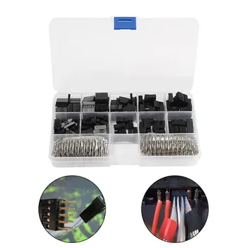 

610pcs 2.54mm Dupont Jumper Housing Connector Header Male Female Crimp Pins Kit With Box