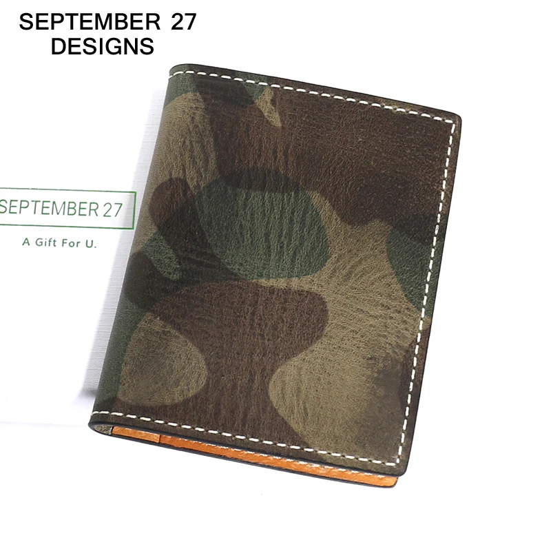 

ID Card Holder luxury Genuine Leather bank & credit card Case Camouflage design Mini Purse Slim wallet money Pocket Card Holders