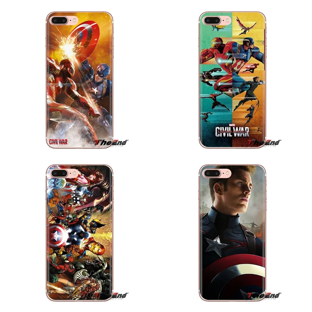 Для iPod Touch Apple iPhone 4 4s 5 5S SE 5C 6 S 7 8 X XR XS Plus MAX прозрачный чехол из ТПУ Marvel Капитан
