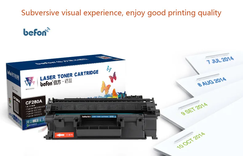 Substituição do Cartucho de Toner para hp Befon 80a Compatível Laserjet 400 Pro 401 M401dn M401n M401d 425dn Cf280 280a 280 Cf280a 10 High Quality toner cartridge