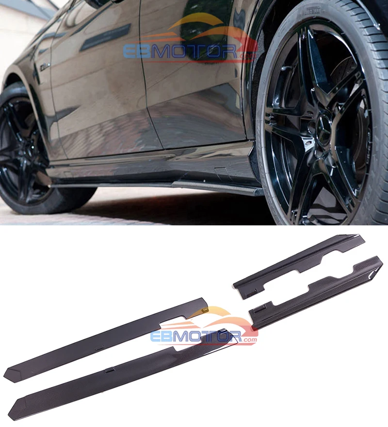 ebmotor-com Real Carbon Fiber side skirts spoiler splitter 4pcsSet For Benz W212 E63 AMG 11-14  _3669