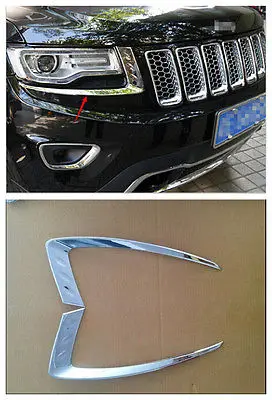 

ABS Chrome Front Head Light Eyelid Cover Trim for Jeep Grand Cherokee 2014 2015