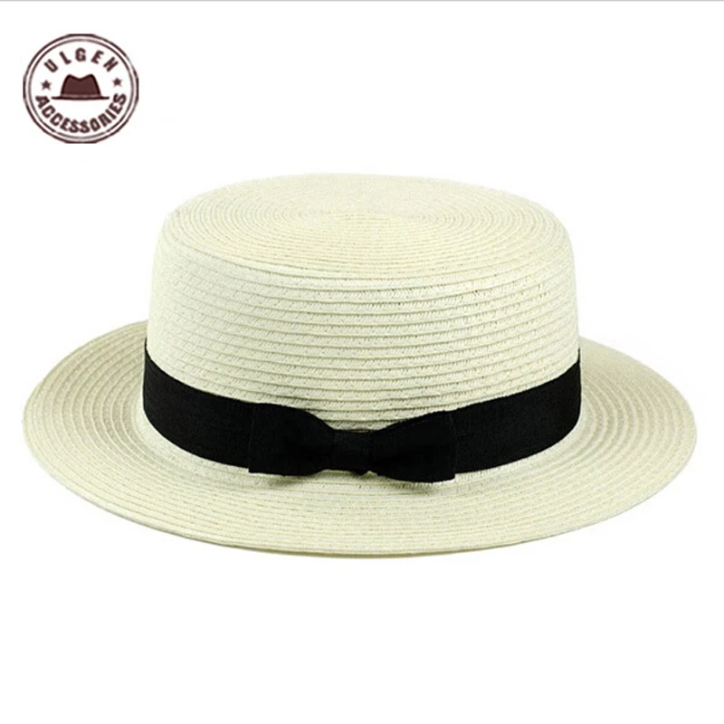 Summer Spring Classic Fashion Flat straw Hat for Women Cute Female ...