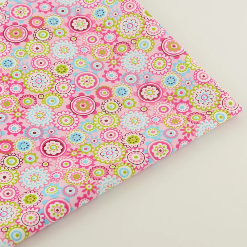 

Booksew 100% Cotton Fabric Twill Circular Floral Designs Home Textile Scrapbooking Tissue Bedding Quilting Patchwork Decoration