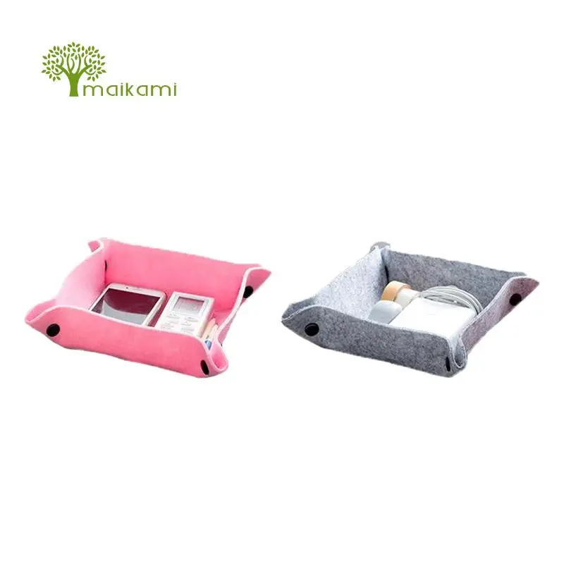 

1pcs Cloth Blankets Storage Plate Desktop Debris Storage Box Office Living Room Coffee Table Remote Control Storage Boxes