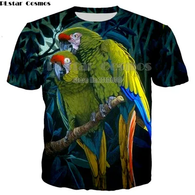 Летняя мужская футболка с попугаем, цветные футболки с 3d принтом в виде цветов и птиц, мужские забавные Молодежные футболки, большие размеры - Цвет: 02