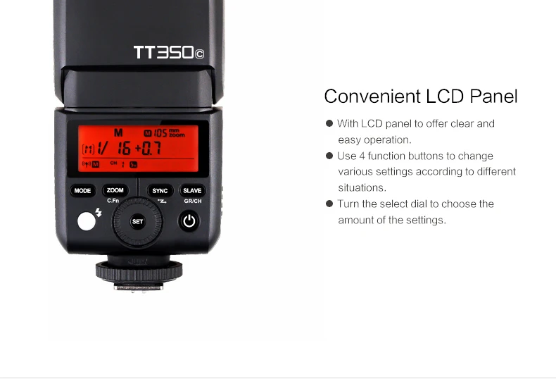 Godox TT350C GN36 2,4G ttl HSS мини Вспышка Speedlite+ Xpro-C триггера передатчик для Canon 5D 6D 7D 1D 850D 800D 1500D 3000D