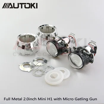 

Autoki 2pcs/lot Autoki LHD/RHD 2.0inch Mini Bi-xenon Projector Lens+Shroud Use H1 Xenon bulb for car Headlights H1 H4 H7