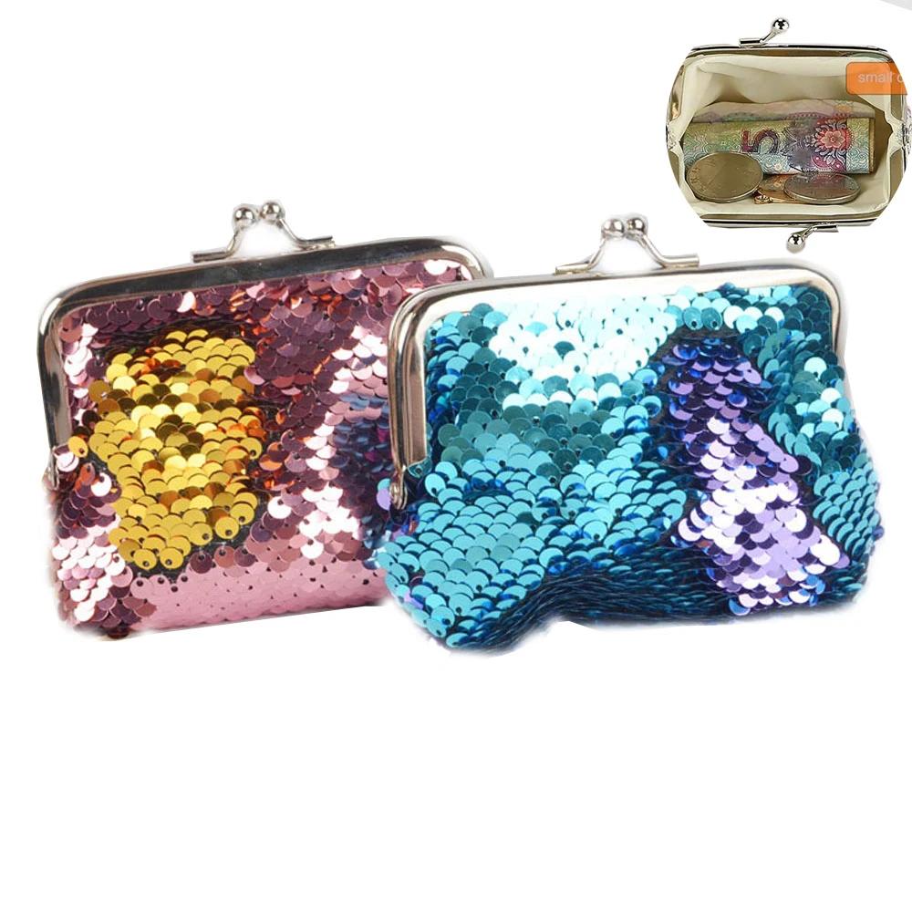 

Kids Girls Sequins Buckle Coin Purse Mini Wallet Change Clutch Handy Purse Key Coin Bag Wallet Purse Pouch Fashion Accessories