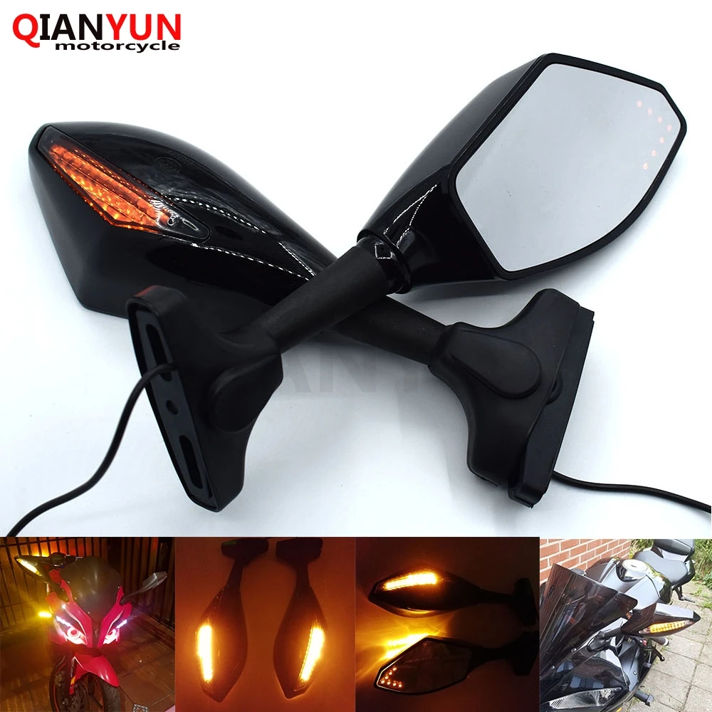 

Universal Motorcycle Rear View Side Wing Mirrors w/ LED Turn Signal Light FOR BMW S1000RR HP4 F800GS F800R F800GT F800ST F800S