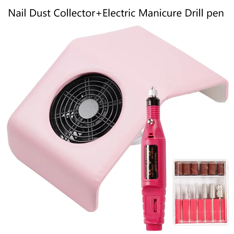 

30W Nail Dust Collector&Nail Drill Bits Electric for Manicure Tool Pedicure Manicure Machine Nail Vacuum Cleaner Suction Fan