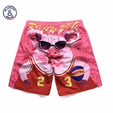 Mr.1991INC быстрое высыхание Для мужчин Пляжные шорты розовый Баскетбол свинья шорты с принтом мужские бермуды de praia пляжные Шорты