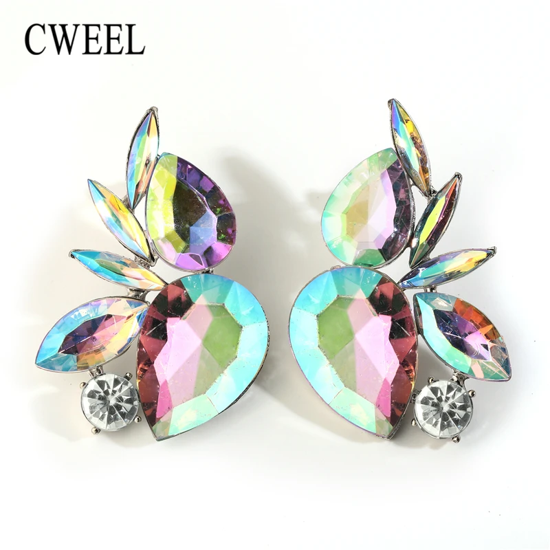 CWEEL Fashion Bohemia Drop Earring Geometric Imitation Crystal Brincos Earrings For Women Wedding Gift Party Earings