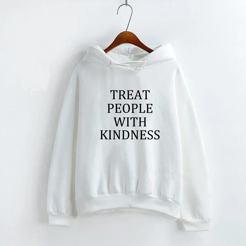 Harry Style Treat People With Kindness Hoodies Women Casual Pullover Fleece Unisex Jumpers Hooded Y