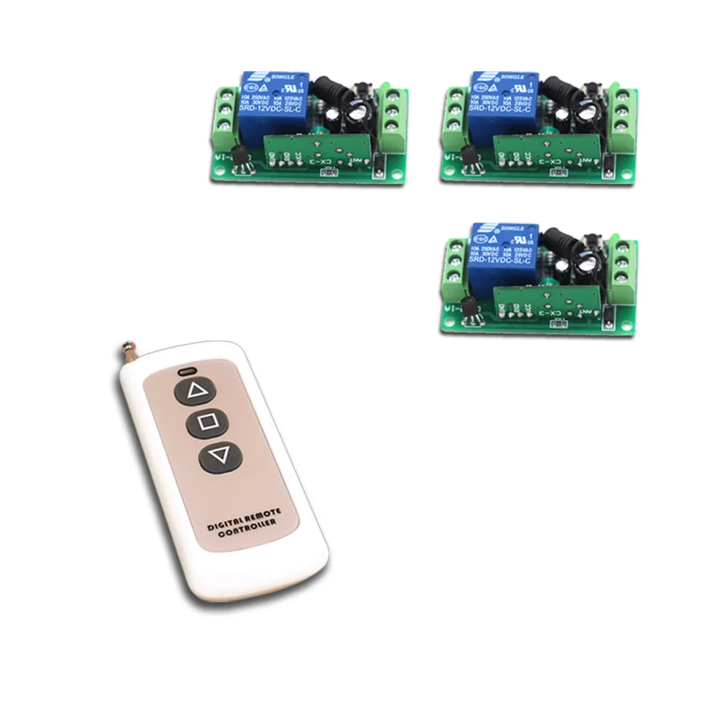 

Newest DC9V 12V 24V Wireless Remote Control Switch Systerm Wireless Remote Controller Receiver & Transmitter with 3Buttons