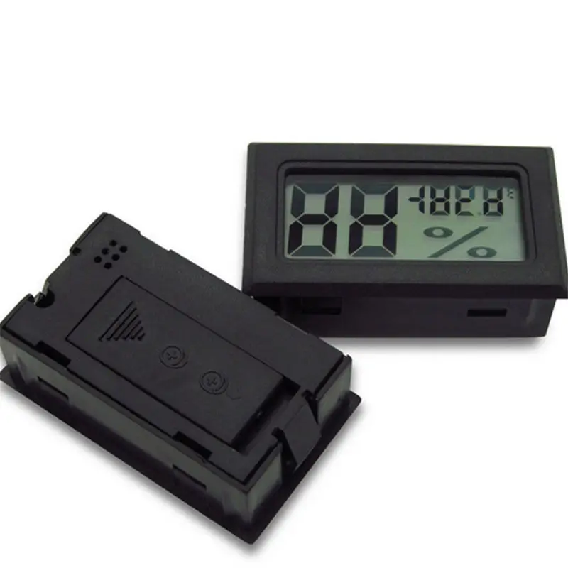 Мини ЖК-цифровой термометр гигрометр Температура в помещении удобный Измеритель температуры и влажности измерительные приборы без батареи - Color: Black