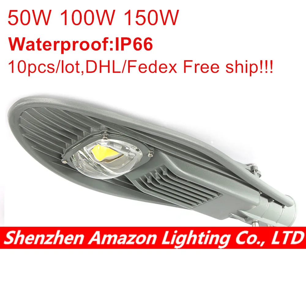 10 stks 50 W 100 W 150 W Led-straatverlichting Outdoor Licht Straat Weg lamp 110 v 220 v 230 v 240 v tuin licht IP66 Streetlight