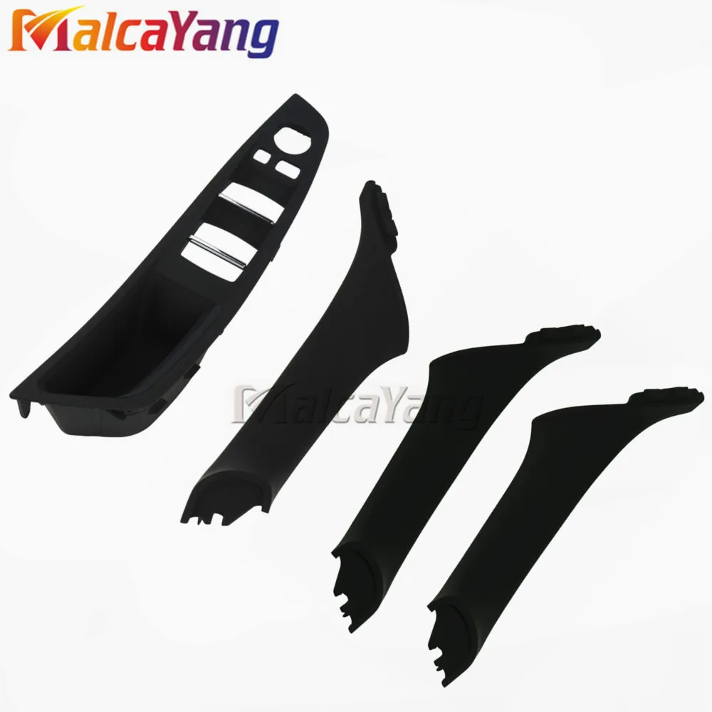cheap 4 x Left Hand Drive LHD Car Interior Door Armrest Handle Inner Panel Pull Trim Cover Black Gray Beige For BMW 5 series F10 F11