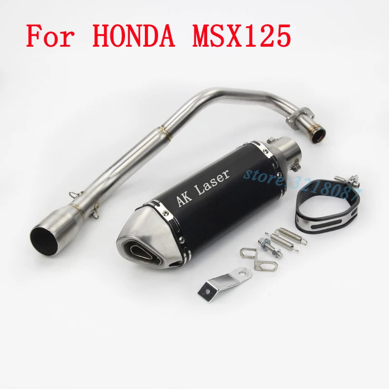 

Motorcycle Exhaust Carbon Fiber Muffler Motor AR Modified Front Link Pipe Laser Marking With DB Killer Slip On For HONDA MSX125