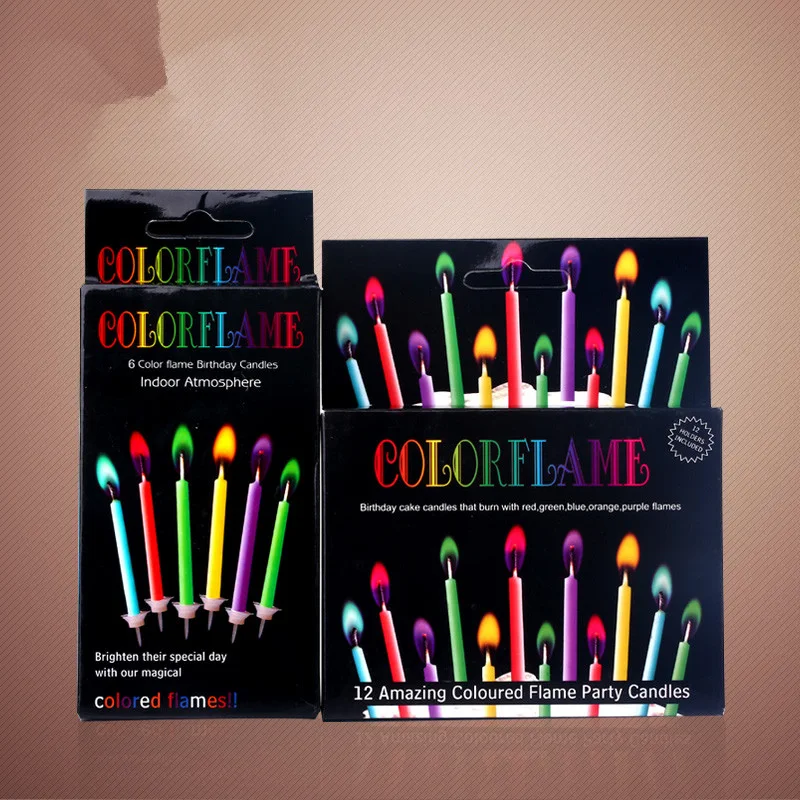 Colorful Birthday Candles Color Flame Candle Creative Romantic (12Piece