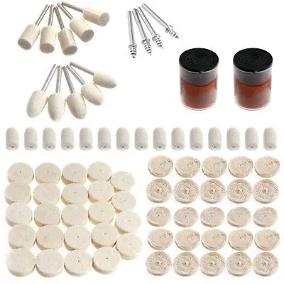 

80Pcs 1/8" Felt Polishing Buffing Burr Wheel Mix Kit Set for Dremel Rotary Tools
