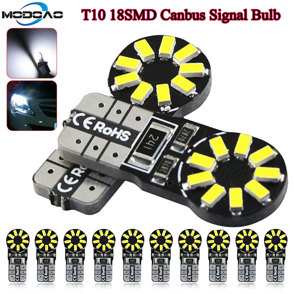 

10Pcs T10 Turn Signal Light Led Car Light Bulbs 6000K Clearance Break Lights Dashboard Reading Door Lighting Bulb DC12v