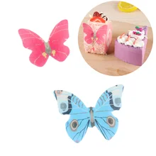 42 шт./лот бабочка съедобные клейкие вафли рисовая бумага торт кекс Toppers для украшения торта пирог на день рождения или свадьбу инструменты для декора