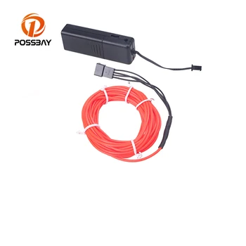 

POSSBAY Bestest 5M Glow Chasing Neon LED El Wire String Strip Rope Tube by Battery Powered fit Car Dance Party Decoration